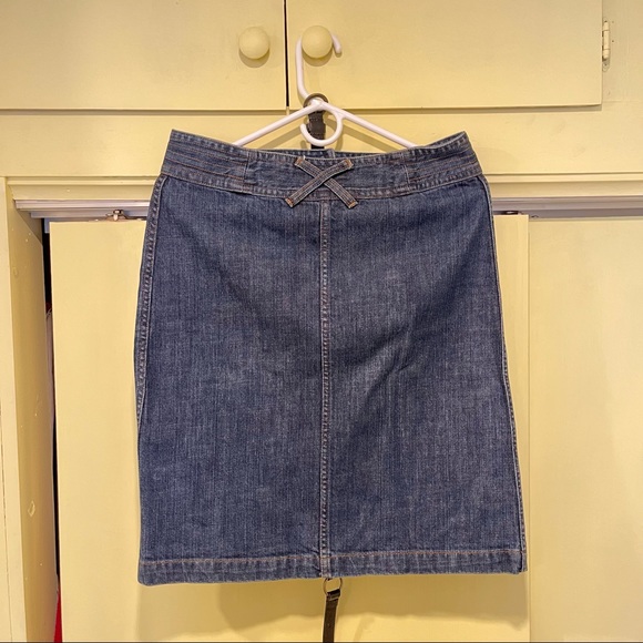 APC MADRAS button front denim A-line skirt S - Picture 4 of 5